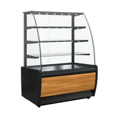 Витрина холодильная Carboma K70 VH 1,3-1 LIGHT Chocolate Паттерн (0107 Ольха)