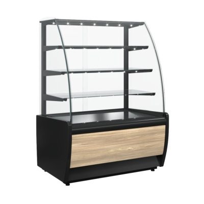 Витрина холодильная Carboma K70 VH 1,3-1 LIGHT Chocolate Паттерн (0106 Седой дуб)