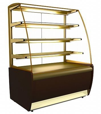 Витрина холодильная Carboma K70 VH 0,9-1 LIGHT Chocolate цвет по схеме (стандарт, пластик 0013 (черный))