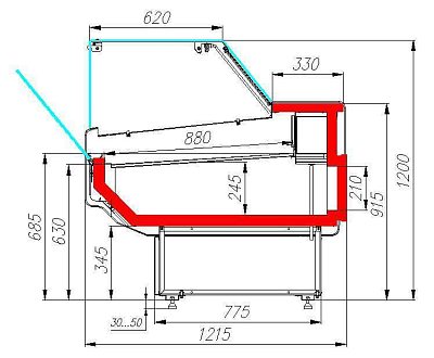 Витрина холодильная ATRIUM 2 GC120 SM 1,5-1 3004