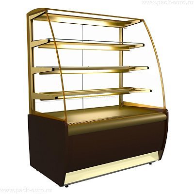 Витрина холодильная Carboma K70 VH 1,3-1 LIGHT Chocolate Паттерн (0110 Мариель)