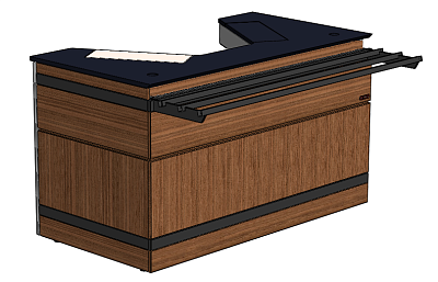 Прилавок кассовый левый RSN63NS-C ЛР Filin 1475х1077(777)х855мм с направляющей REFETTORIO