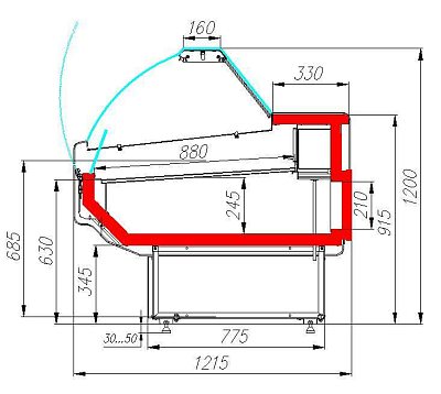 Витрина холодильная ATRIUM G120 SM 2,5-1 3004