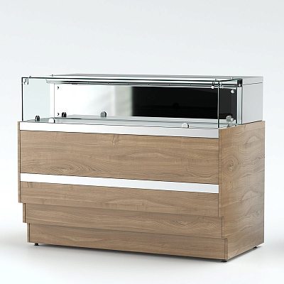 Прилавок кассовый нейтральный RKT12A Crystal 1250x700x1020мм REFETTORIO